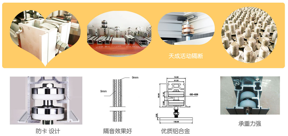 活動(dòng)隔斷配件性能展示